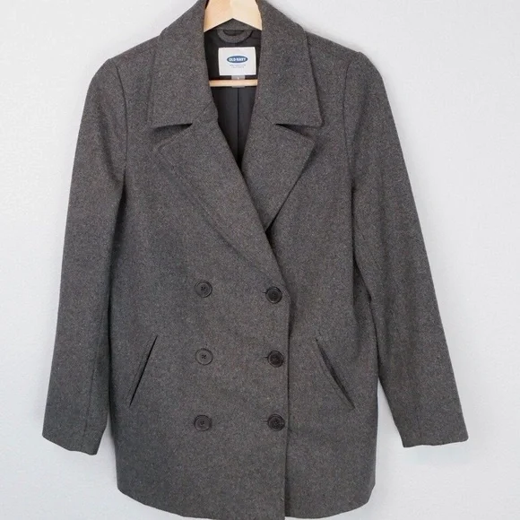 Old Navy Jackets Coats Old Navy Gray Womens Double Breasted